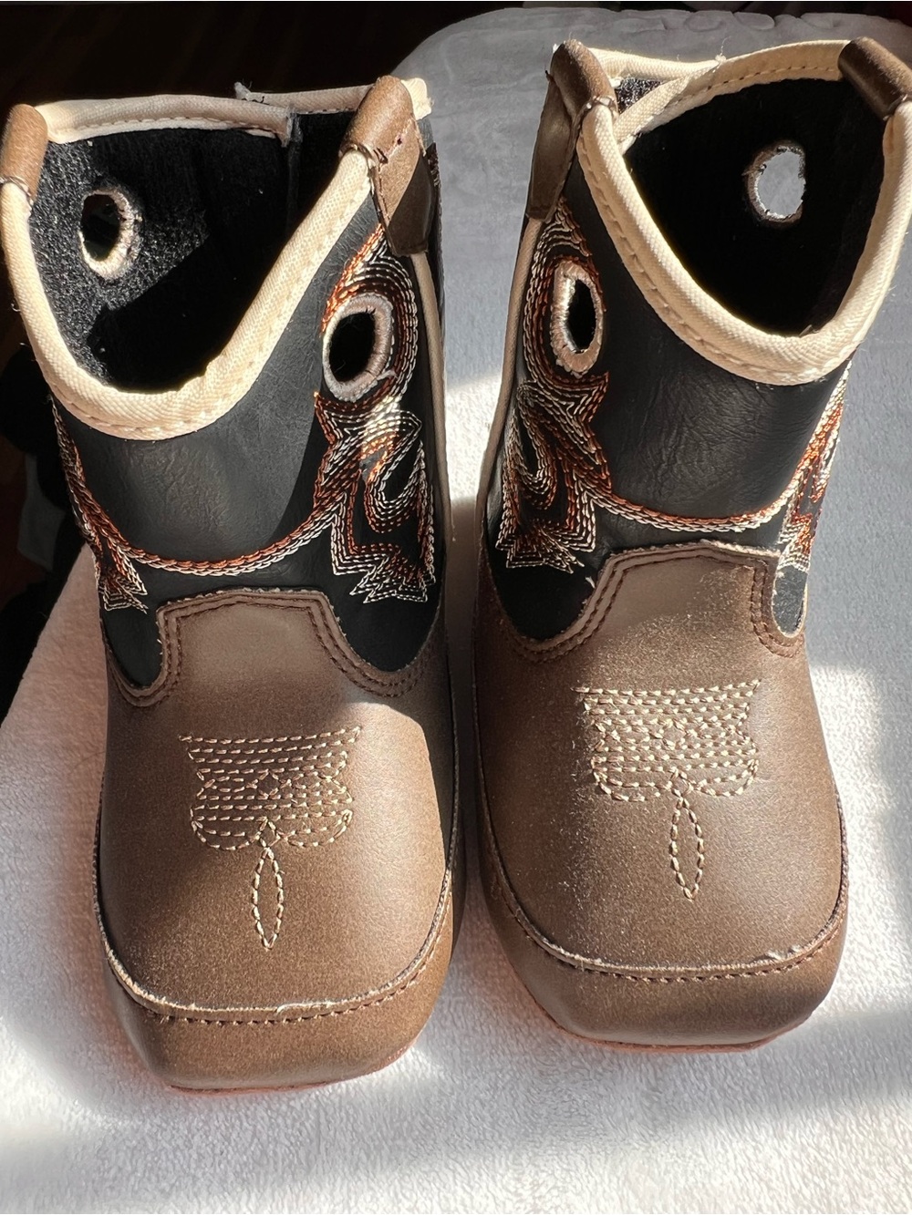 Twister Brown and Black Kids Pull-On Cowboy Boots